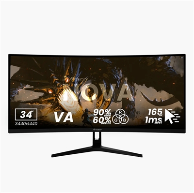 Arozzi Nova 34" VA 165Hz Sort